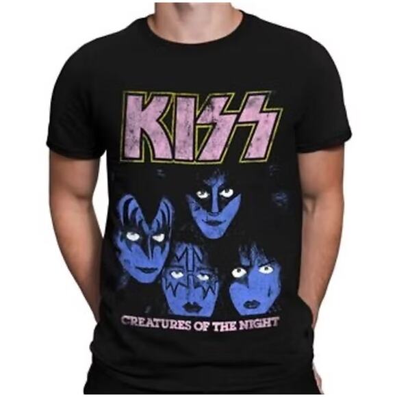 Kiss Other - New KISS NORDSTROM Men's Black Creatures Of The Night Band Tee Size XS